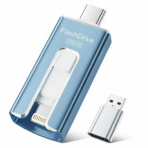 USB Flash-накопичувач SUDEHO 256GB USB-C Lightning USB 3.0 MFi Blue - Фото 1