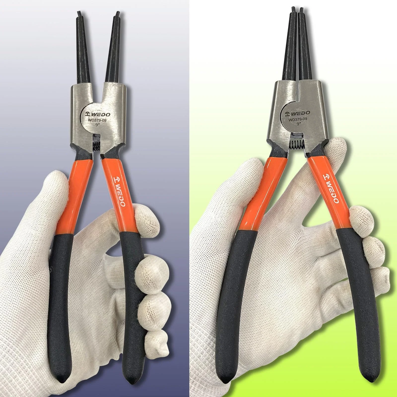 Плоскогубцы для внешних стопорных колец WEDO 9 дюймов, нескользящие ручки, CR-V сталь, с прочными пружинами, фото №6