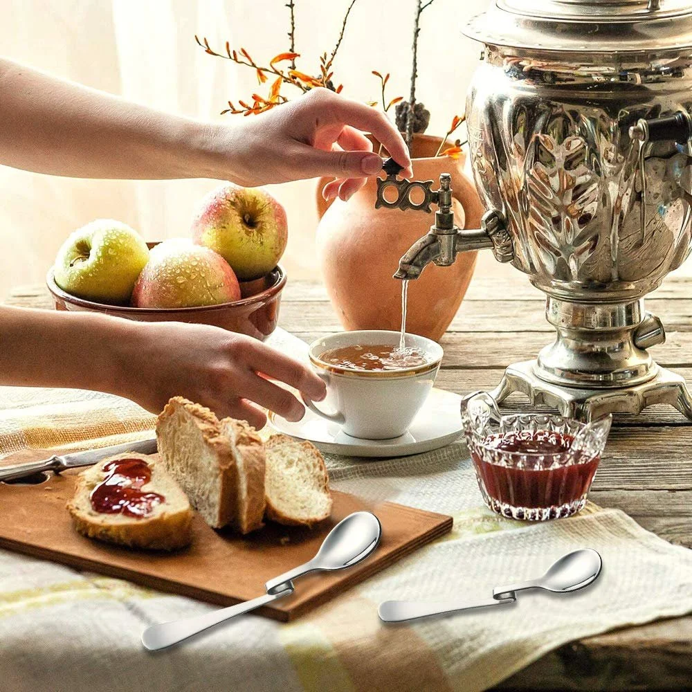 Ложка з нержавіючої сталі з вигнутою ручкою, довга, фото №6