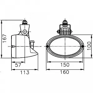 Рабочая фара HELLA 1GA 996 561-007 для CLAAS HAMM synthetic.ua - Фото 1
