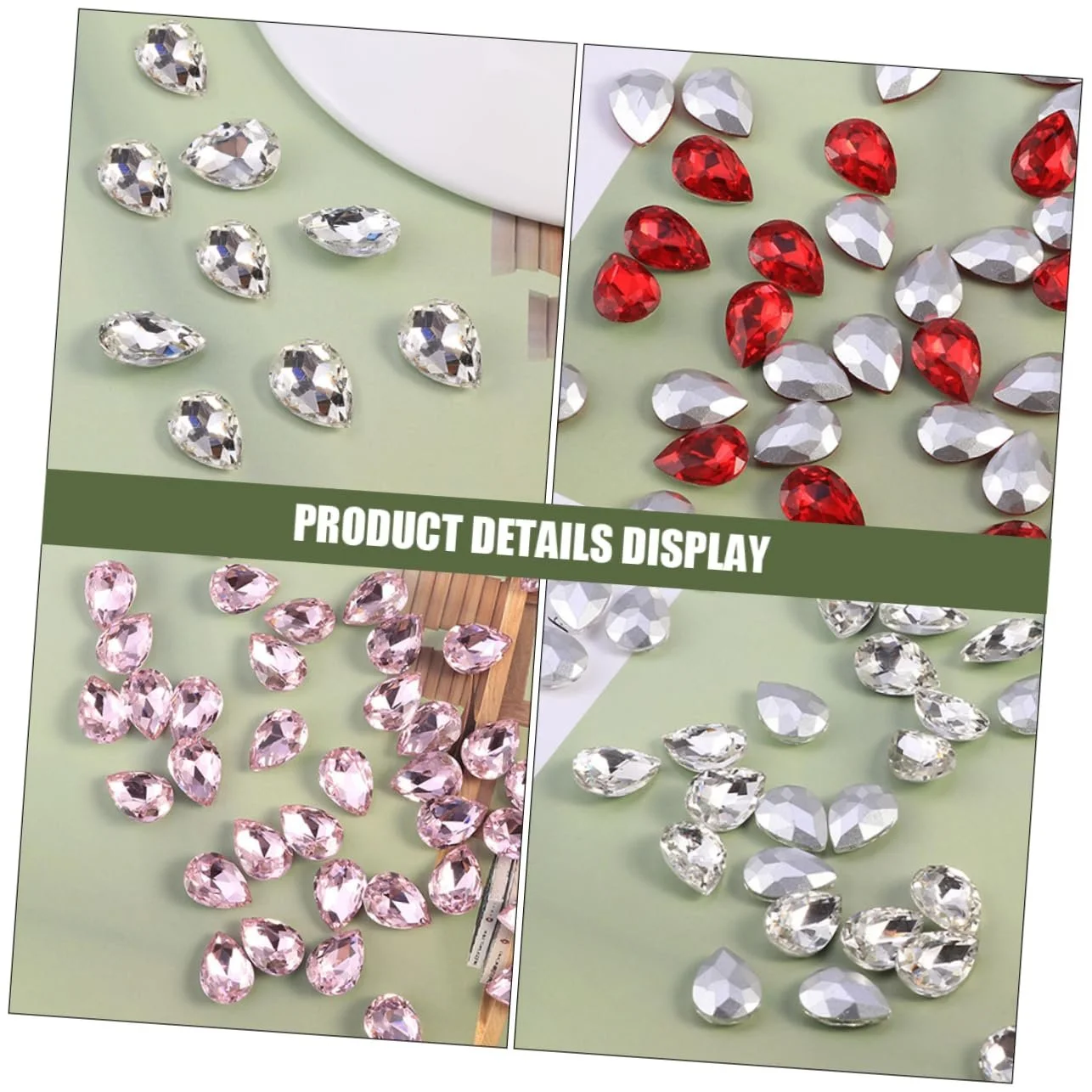 Стразы Капля Стекло для одежды 150 шт для изготовления ювелирных изделий, украшений для ногтей, рукоделия, фото №9