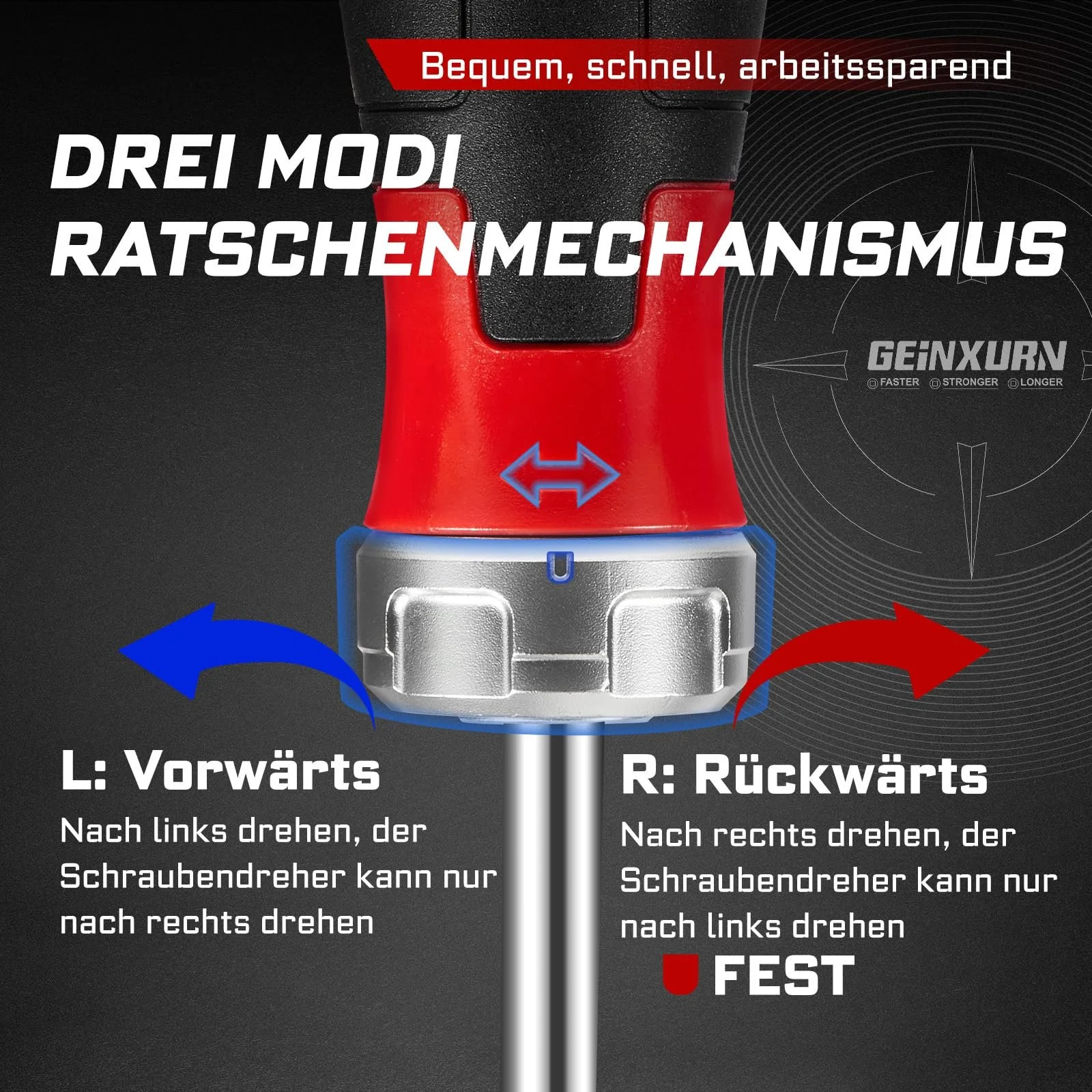Набір реверсивних викруток 19 предметів з бітами та торцевими ключами Магнітний TPE рукоятка, фото №4