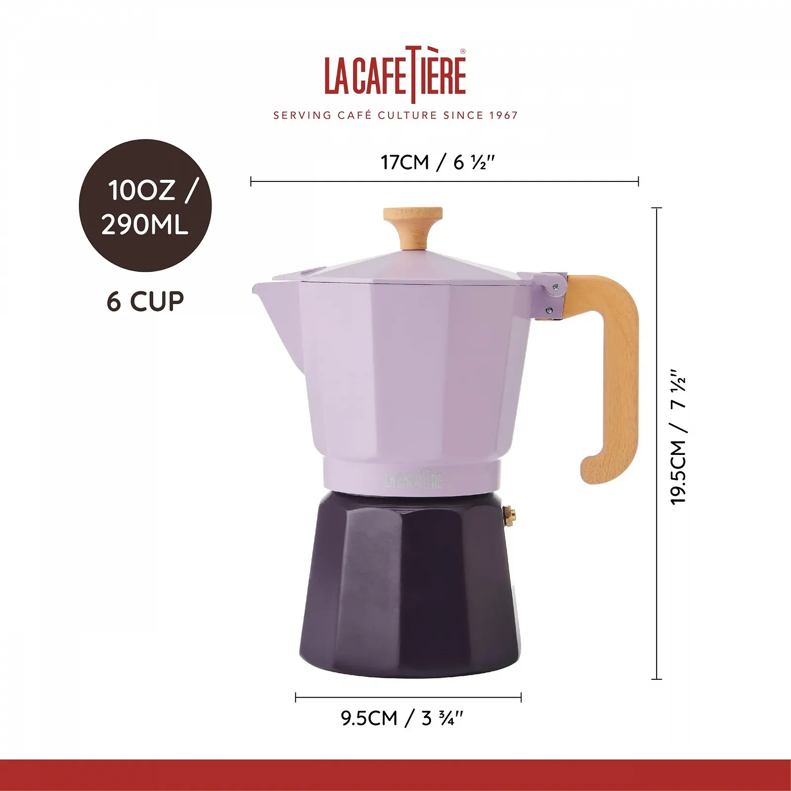 Кавник La Cafetière orient Espresso 6 Чашок Фіолетовий Двоколірний Алюміній, фото №2