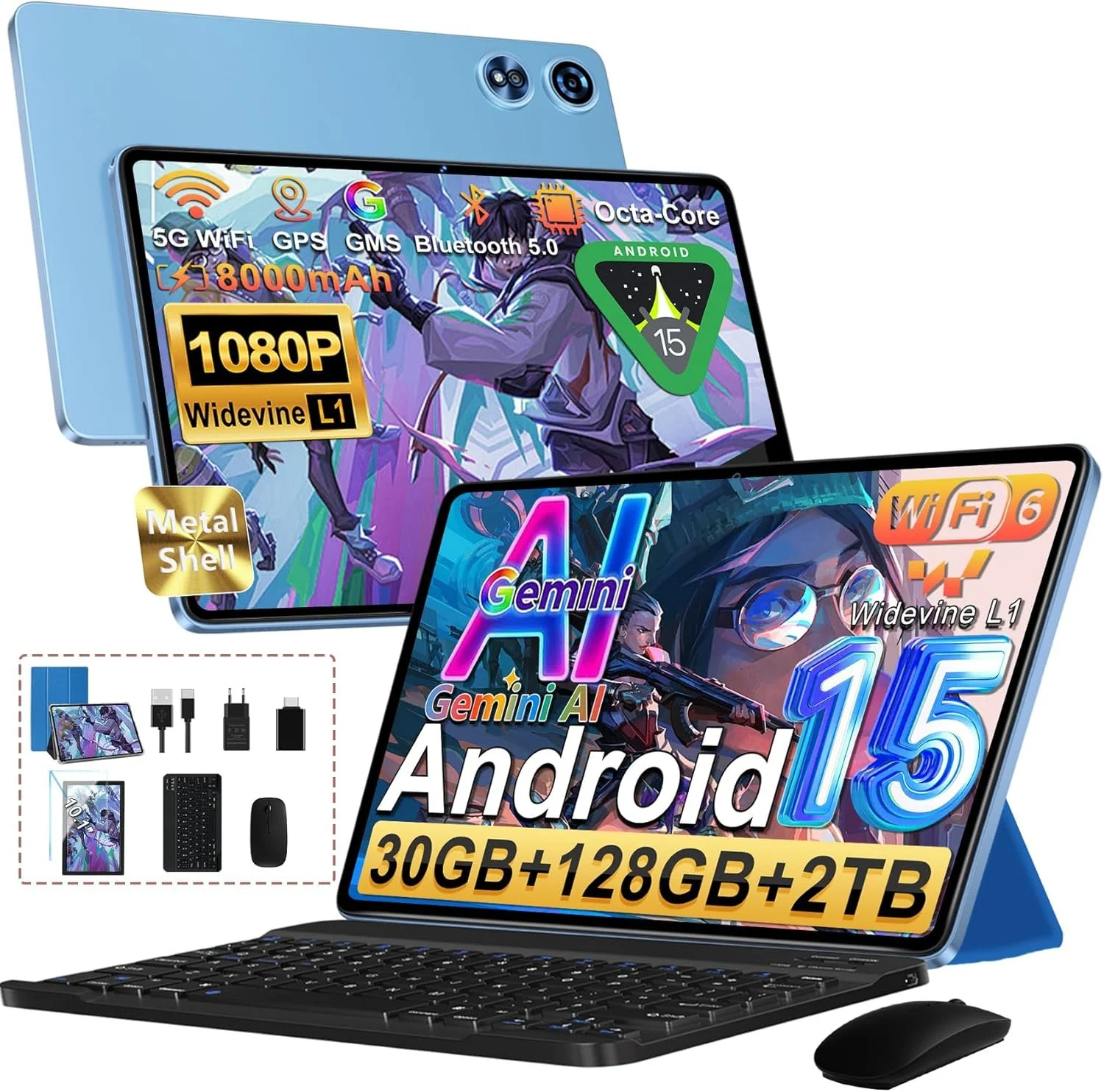 Планшет 10.1'' UJJ U3 8+22/128Gb 8 ядер Android 15 8000 mAh Чорно-блакитний, фото №1 Планшет 10.1'' UJJ U3 8+22/128Gb 8 ядер Android 15 8000 mAh Чорно-блакитний, фото №1