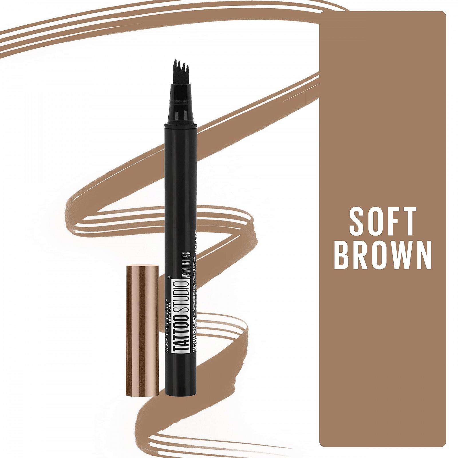 Олівець Maybelline TattooStudio Brow Tint для брів, Soft Brown, 0.037 фл. оз., фото №2