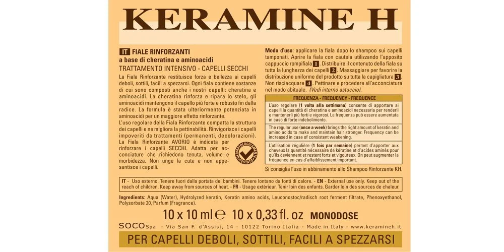 Ампули KERAMINE H AVORIO для сухого та тонкого волосся, фото №3
