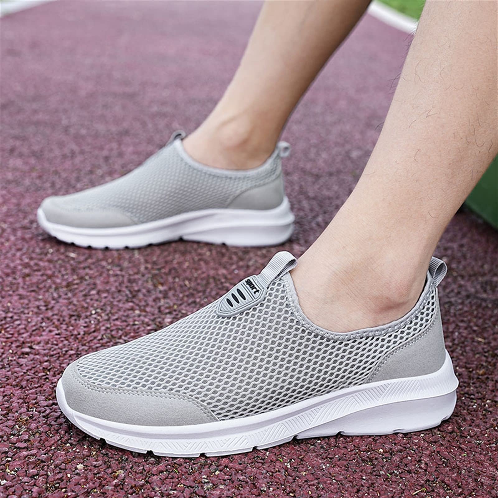 Кроссовки Road Fashion Летние Мужские Дышащая Сетка Плоские На Шнурках Casual Красный Черный, фото №2