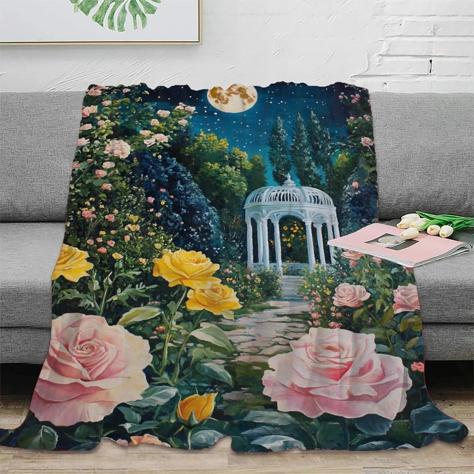 Плед Rose Garden Микрофибра Флис Мягкий Уютный Скандинавский Теплый Накидка на диван Детский Плед, фото №2