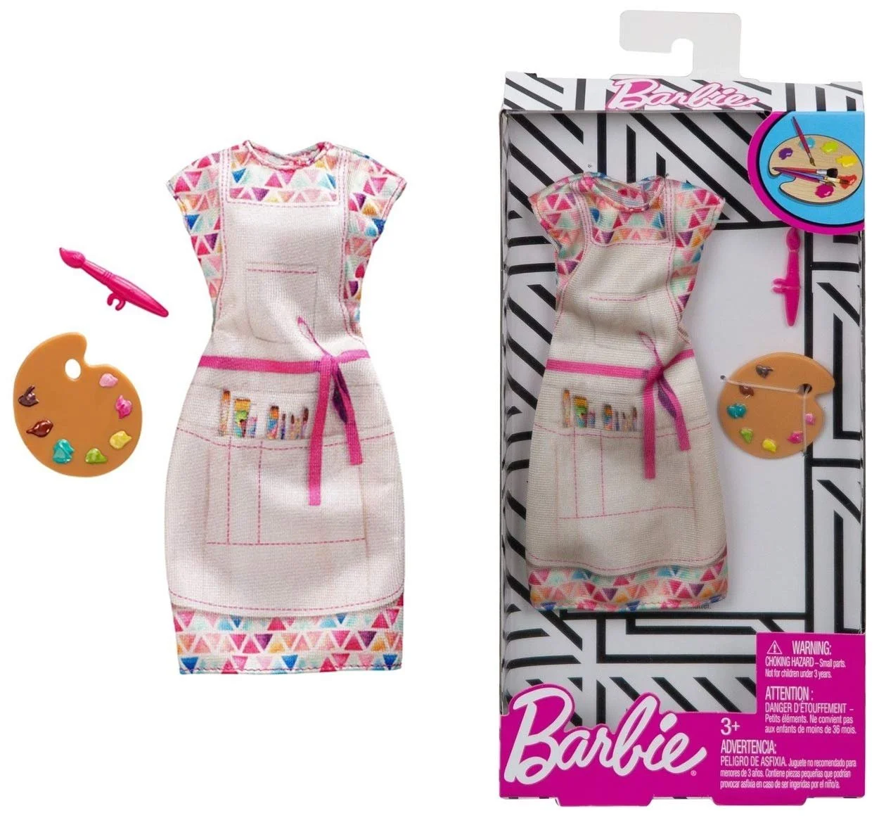 Лялька Barbie Mattel F Kleid Career PITTRICE плаття Бежевий Різнобарвний, фото №2 Лялька Barbie Mattel F Kleid Career PITTRICE плаття Бежевий Різнобарвний, фото №2