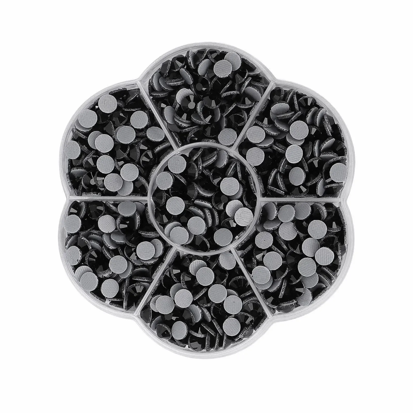 Стрази Плоскі 1000 шткришталеві , скляні камінці, для дизайну нігтів (JM201 чорний), фото №2