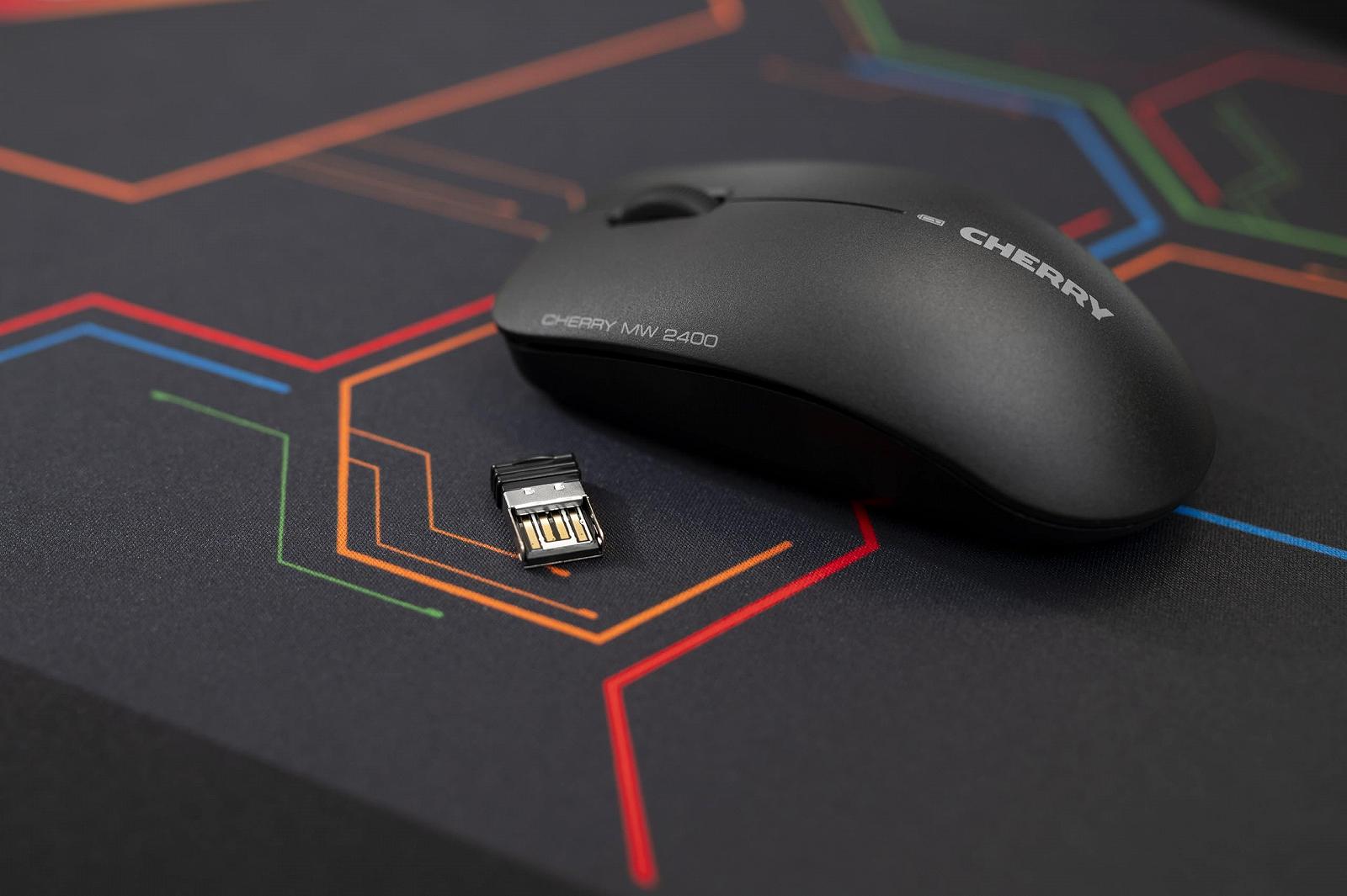 Миша Бездротова CHERRY MW 2400 Симетричний дизайн для правшів та лівшів 2,4 GHz Радіо Оптичний датчик Чорний, фото №5