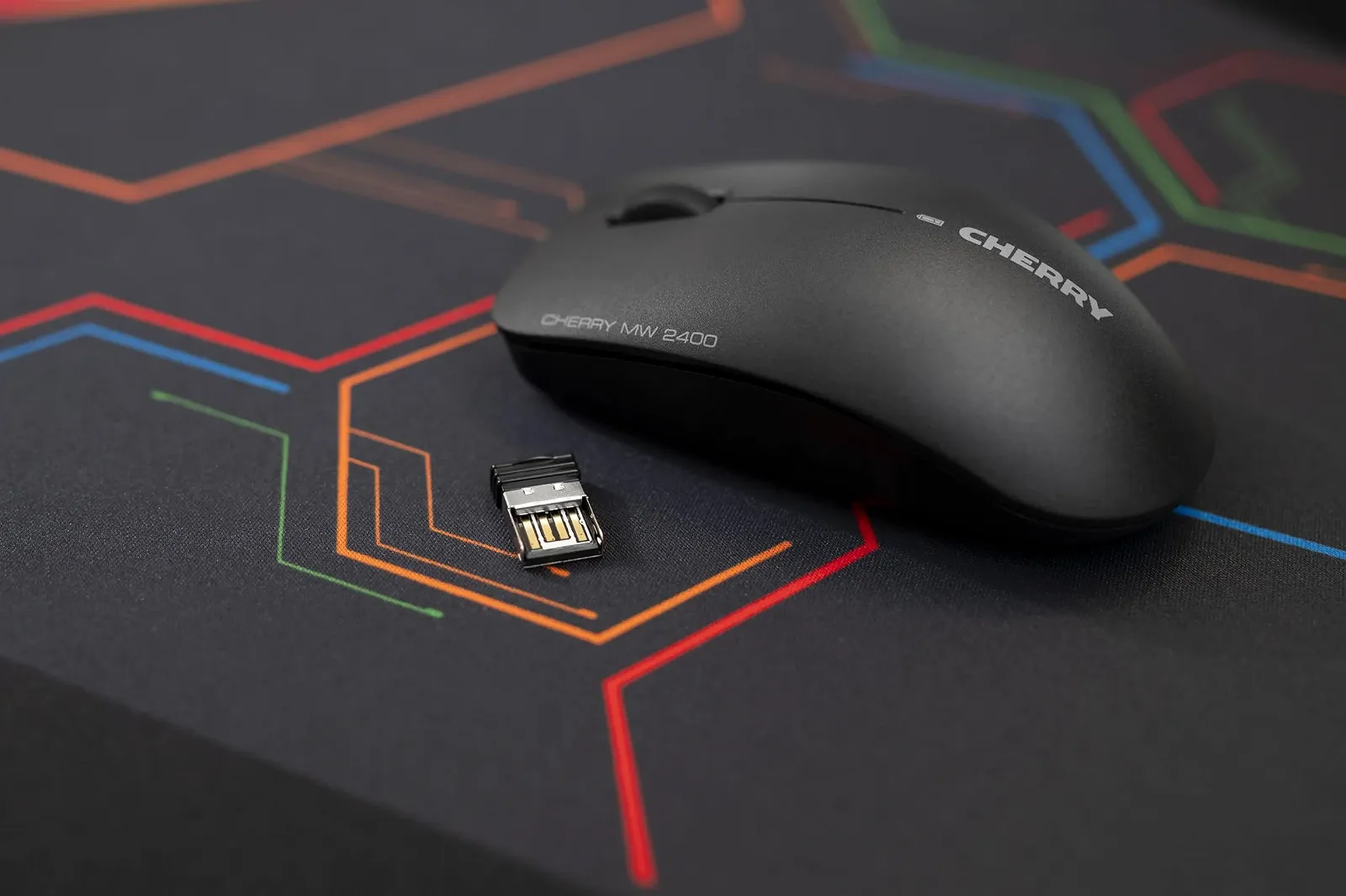 Мышь Беспроводная CHERRY MW 2400 Симметричный дизайн для правшей и левшей 2,4 GHz Радио Оптический датчик Черный, фото №5