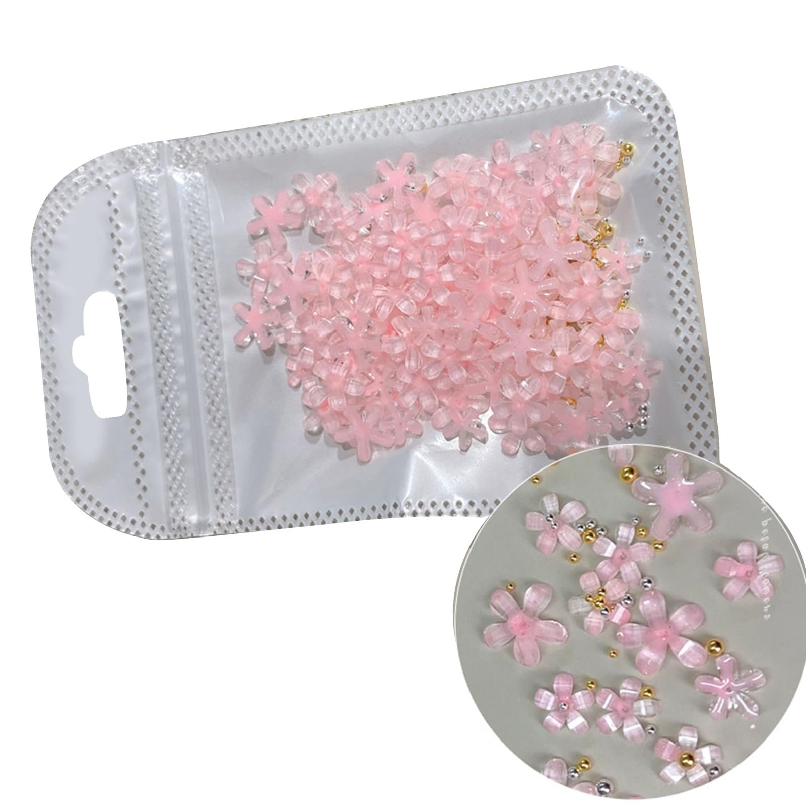 3D Квіти для нігтів Білий Декор для нігтів з акрилової смоли, фото №4