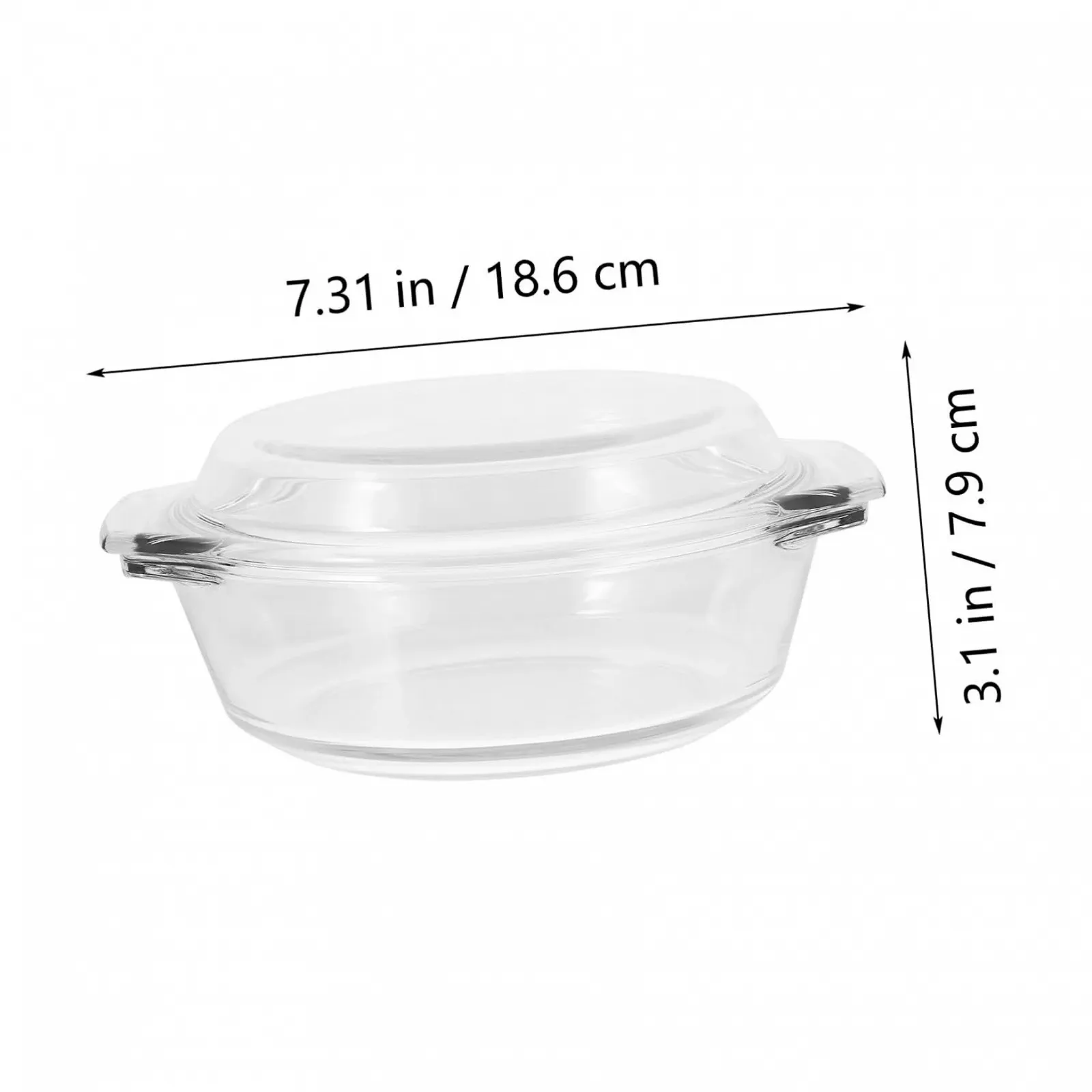 Форма для запекания VILLCASE термостойкое стекло круглая с крышкой, фото №2