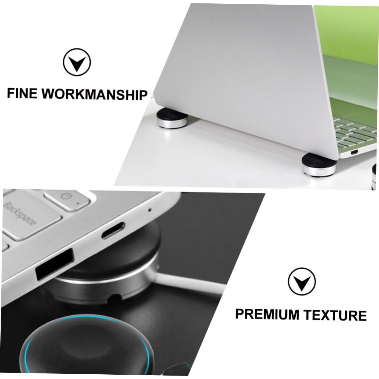 Підставка для ноутбука регульована по висоті, нековзна для ергономічної роботи портативна, стабільна для ноутбуків (2 шт), фото №4