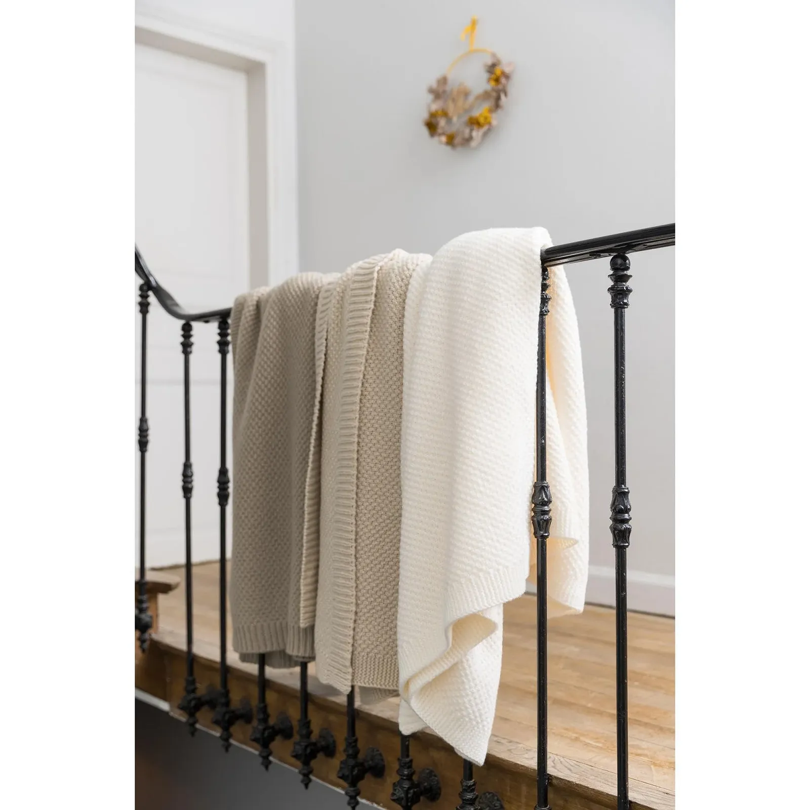 Вязаный плед Vivaraise Danilo Переработанный Тент Серый 130 x 160 см, фото №2