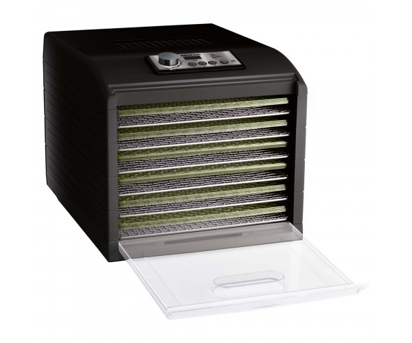 Sencor Сушарка для продуктів 500Вт поддонов 2x33см диаметр-33см, макс-70°С, сітка ягід в компл алюміній пластик чорний, фото №3