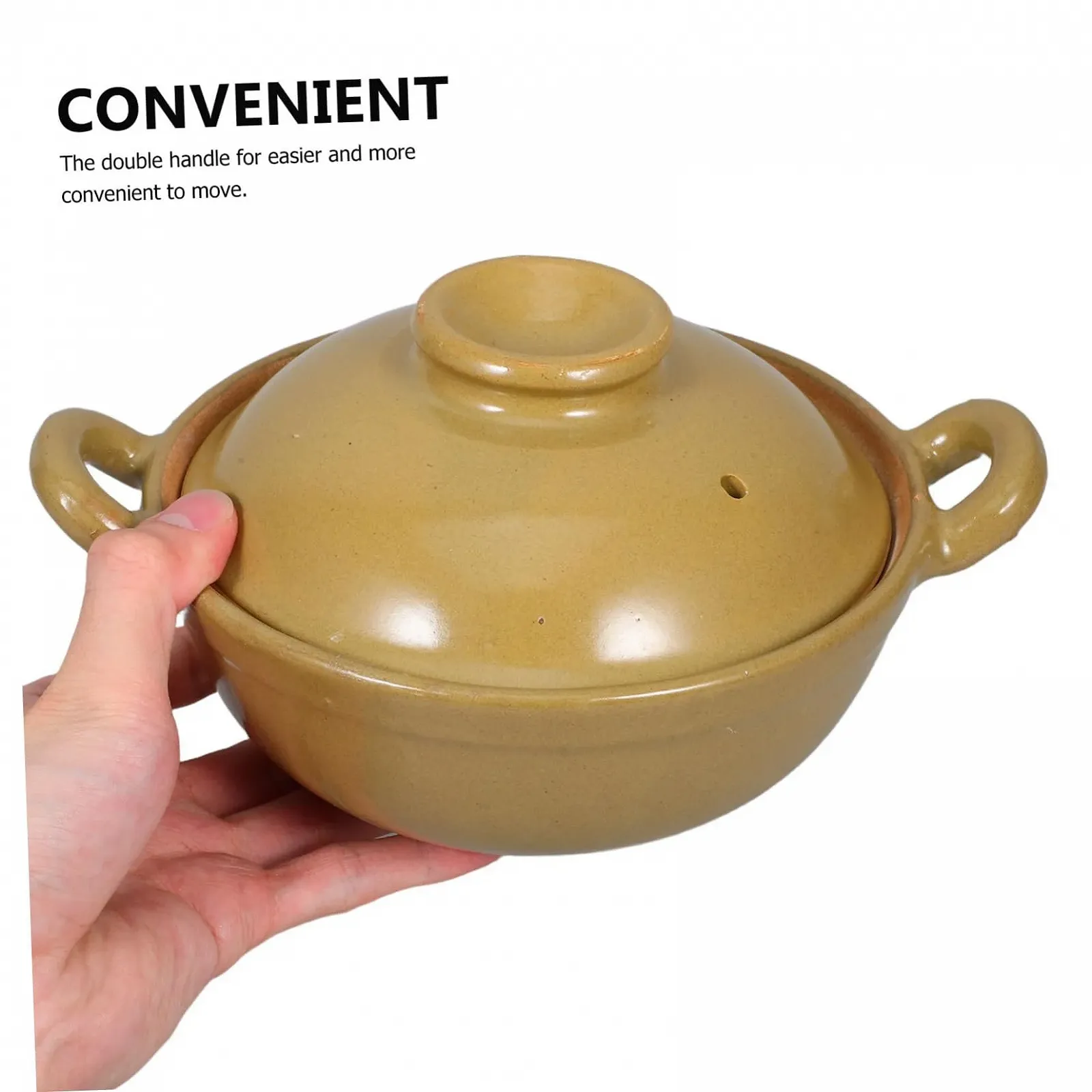 Горщик для запікання Ciieeo глиняний глазурований з ручками термостійкий, фото №4