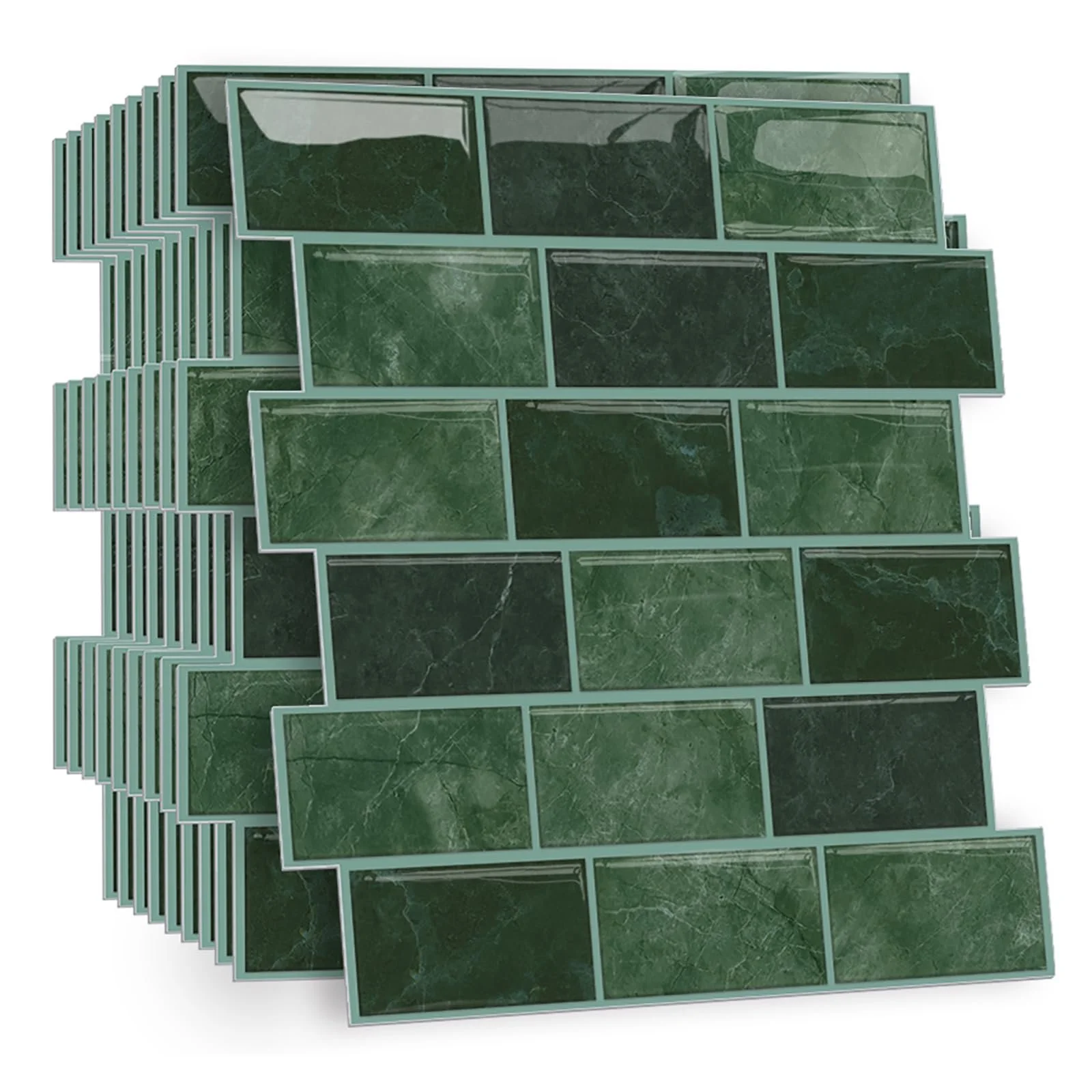Наклейки на плитку HPNIUB Green Metro 30 x 30 см 10 шт., фото №1