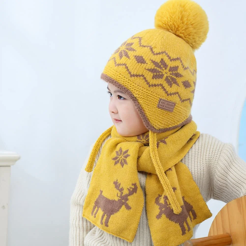 В'язана шапка Vobozeany з шарфом для дітей, зимова, фото №6 В'язана шапка Vobozeany з шарфом для дітей, зимова, фото №6