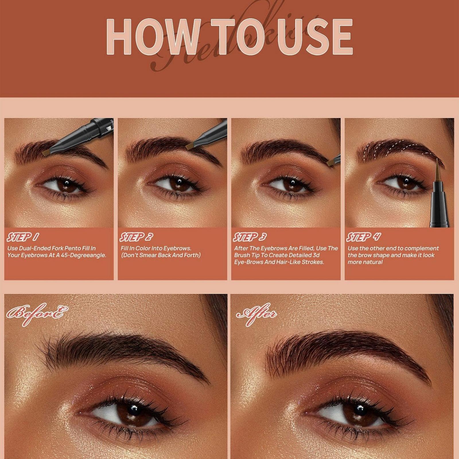 Олівець для брів Microblading 3D 4 Fork Tips 03# сірий, фото №6