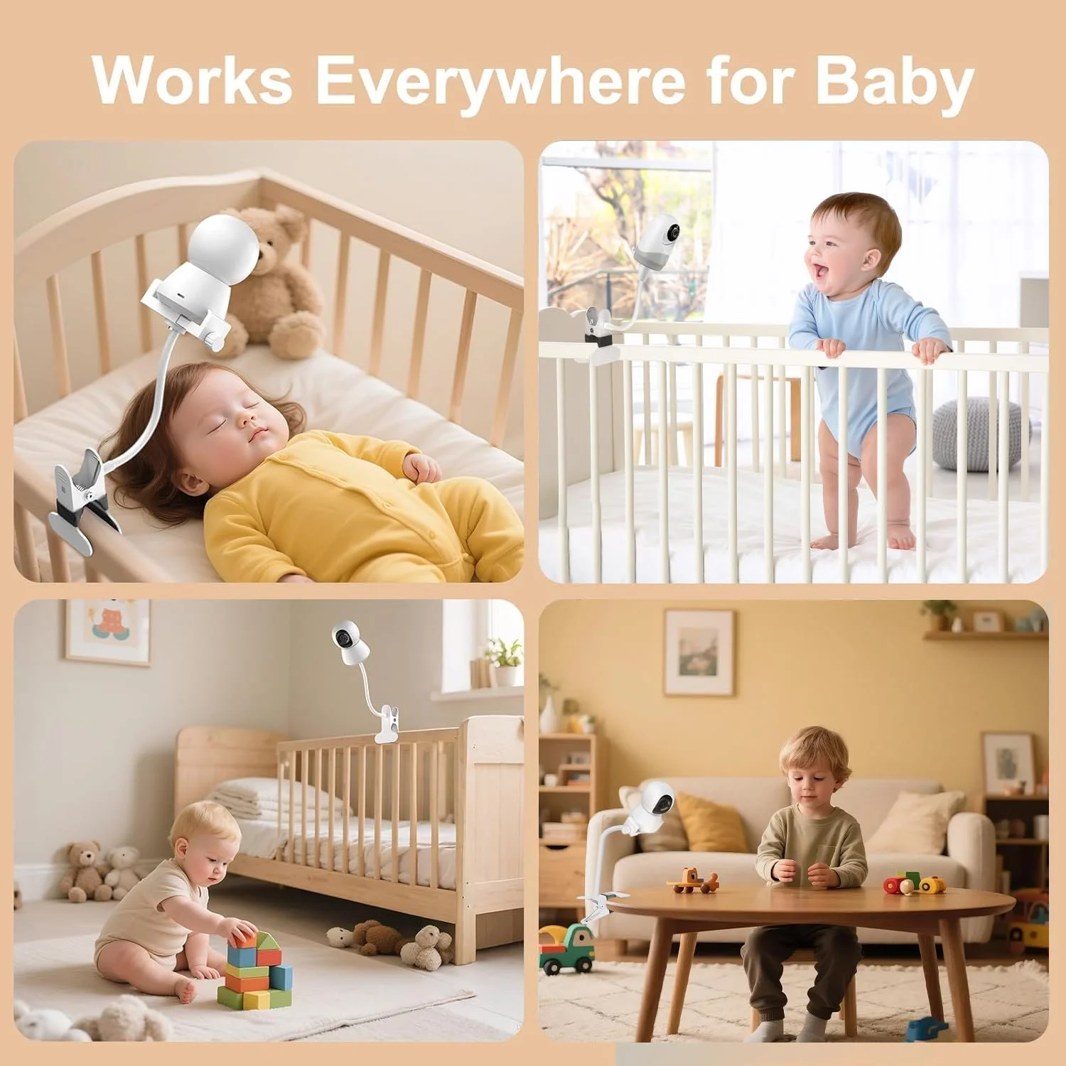 Універсальний тримач для відеоняні Philips Avent/Momcozy/ieGeek Boifun/GHB/Hellobaby гнучкий різьба 1/4", фото №7