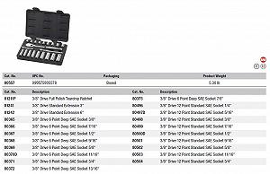 Набір торцевих головок GearWrench 80557 21 предмет 3/8 дюйма Drive SAE (стандартні/глибокі) synthetic.ua - Фото 1