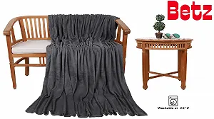 Плед для дивану Betz Cuddly Fluffy Teddy XXL, теплий, 150 x 200 см, антрацитовий сірий synthetic.ua - Фото 1