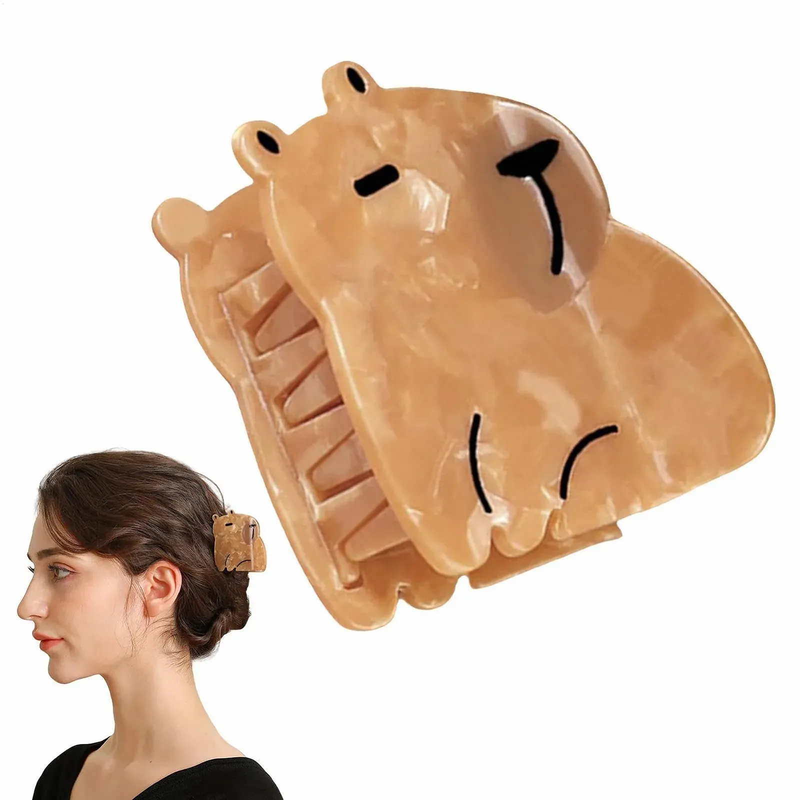 Заколка для волос Capybara - Clue Cute Animal для женщин и девочек. Модные аксессуары для волос Capybara для тонких волос. Модные заколки и когти для волос для учителей, L, фото №8 Заколка для волос Capybara - Clue Cute Animal для женщин и девочек. Модные аксессуары для волос Capybara для тонких волос. Модные заколки и когти для волос для учителей, L, фото №8