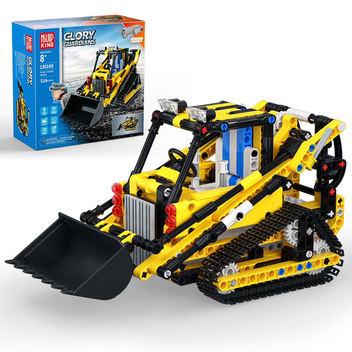 Игрушечный экскаватор Mould King 13014S Technik Remote Controlled Строительные блоки Гусеничный экскаватор Зажимной STEM Модельный набор Совместим с другими брендами (514 деталей), фото №1