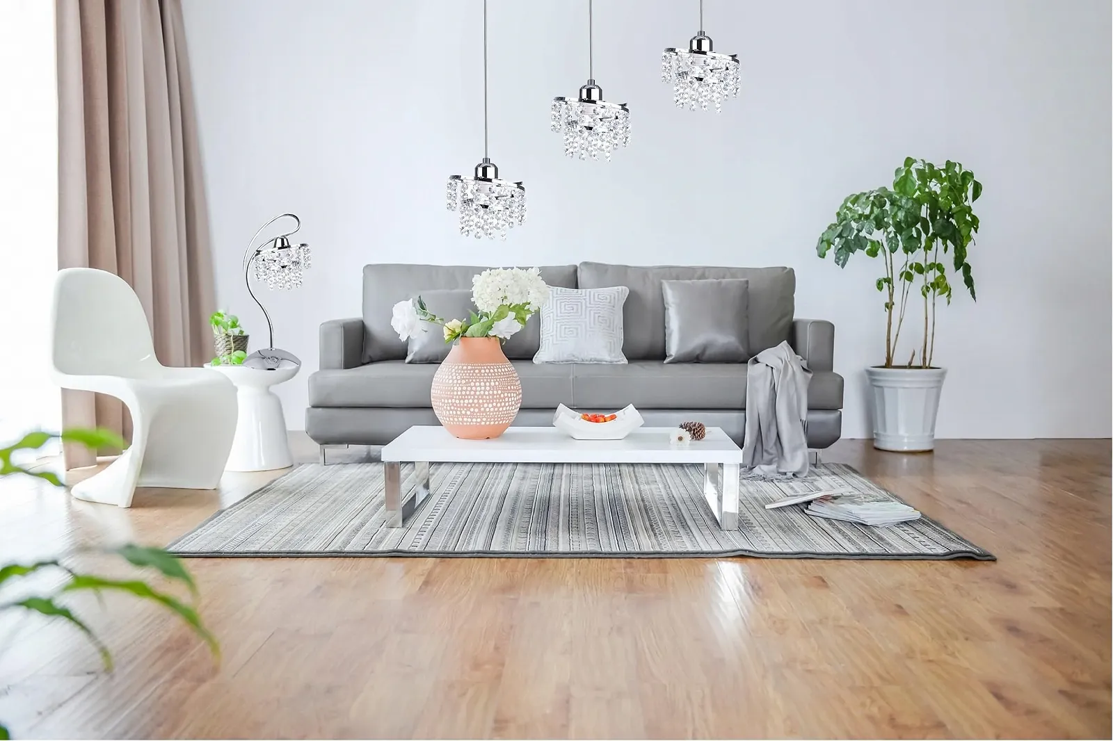 Настільна лампа Modern PE-T1 Crystal E27 Хром, фото №1