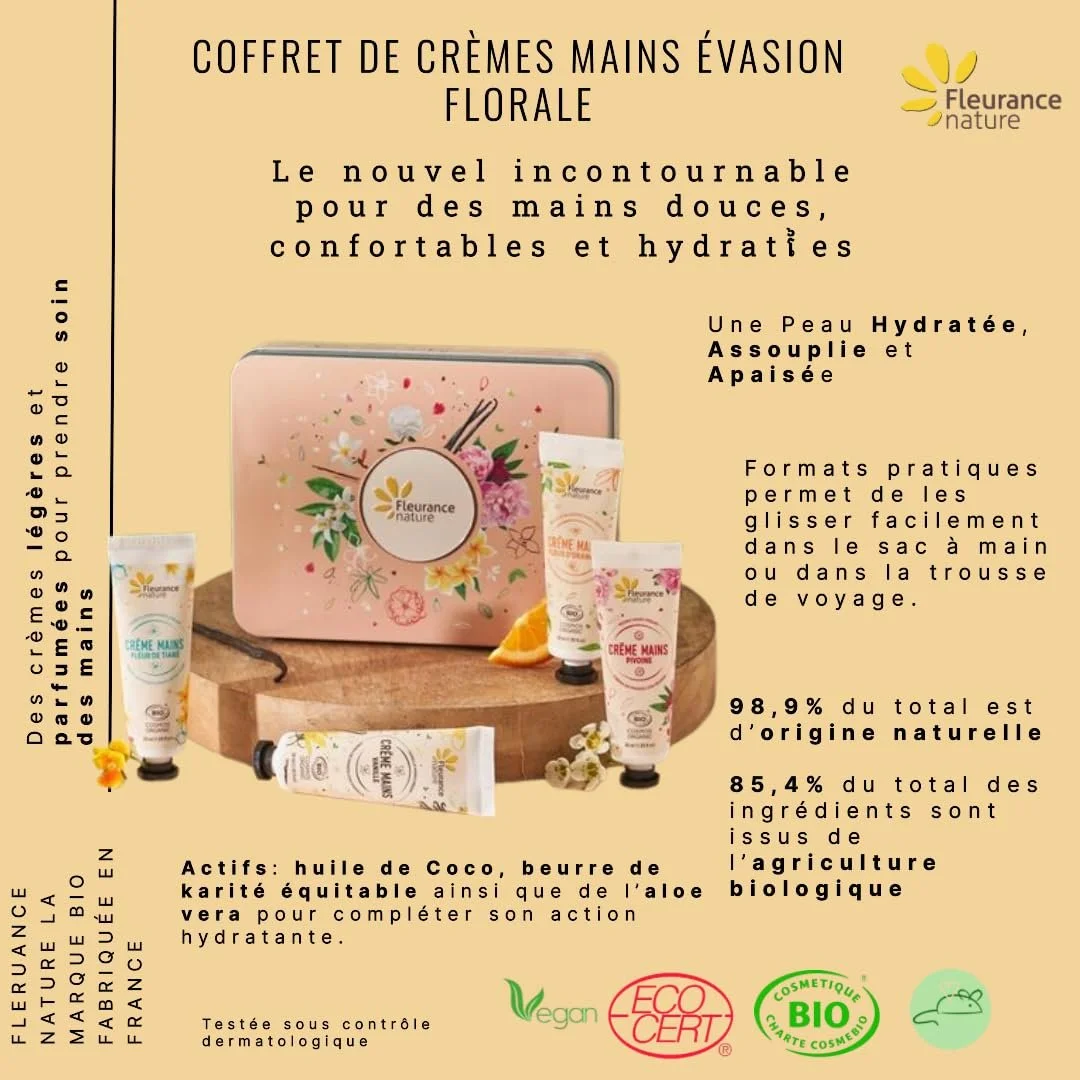 Крем для рук Fleurance Nature Набор по уходу Четыре ароматизированных крема для рук в подарочной коробке, фото №2