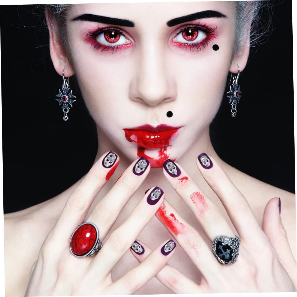 Череп для нігтів MERRYHAPY для Хелловіну, прикраса ручної роботи, фото №7