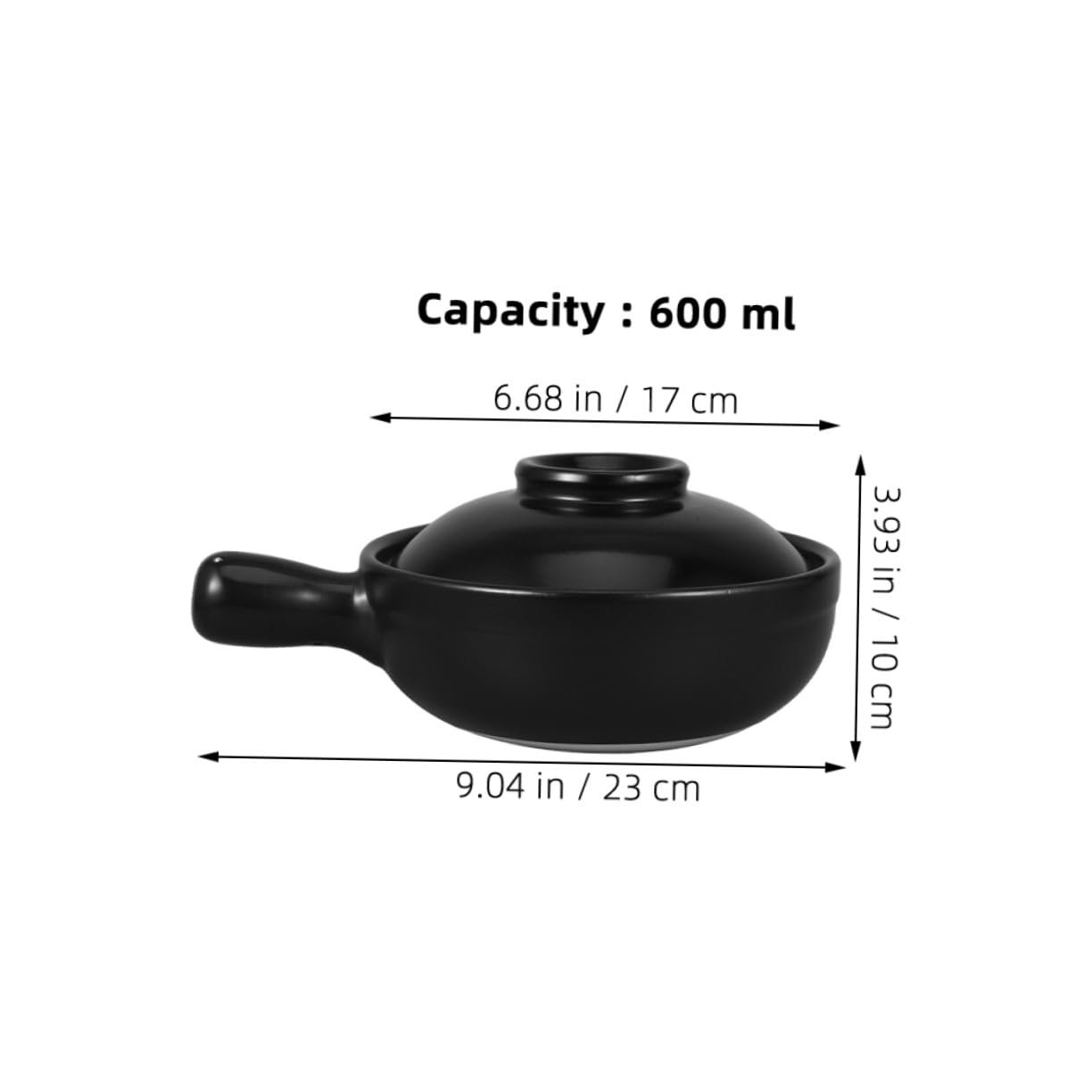 Глиняний Ківш з кришкою натуральний жаростійкий для газових плит, фото №2