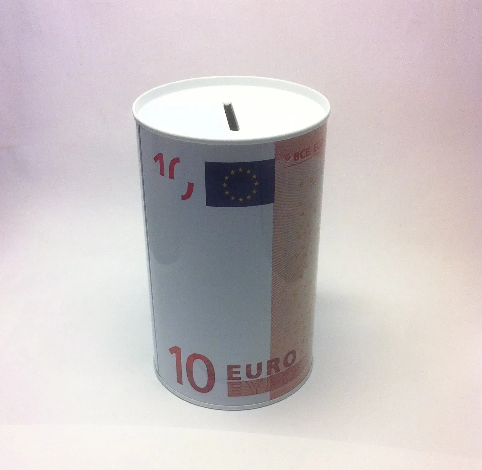 Копилка металлическая в виде купюры 10 Euro 12,5х8 см жестяная, фото №2