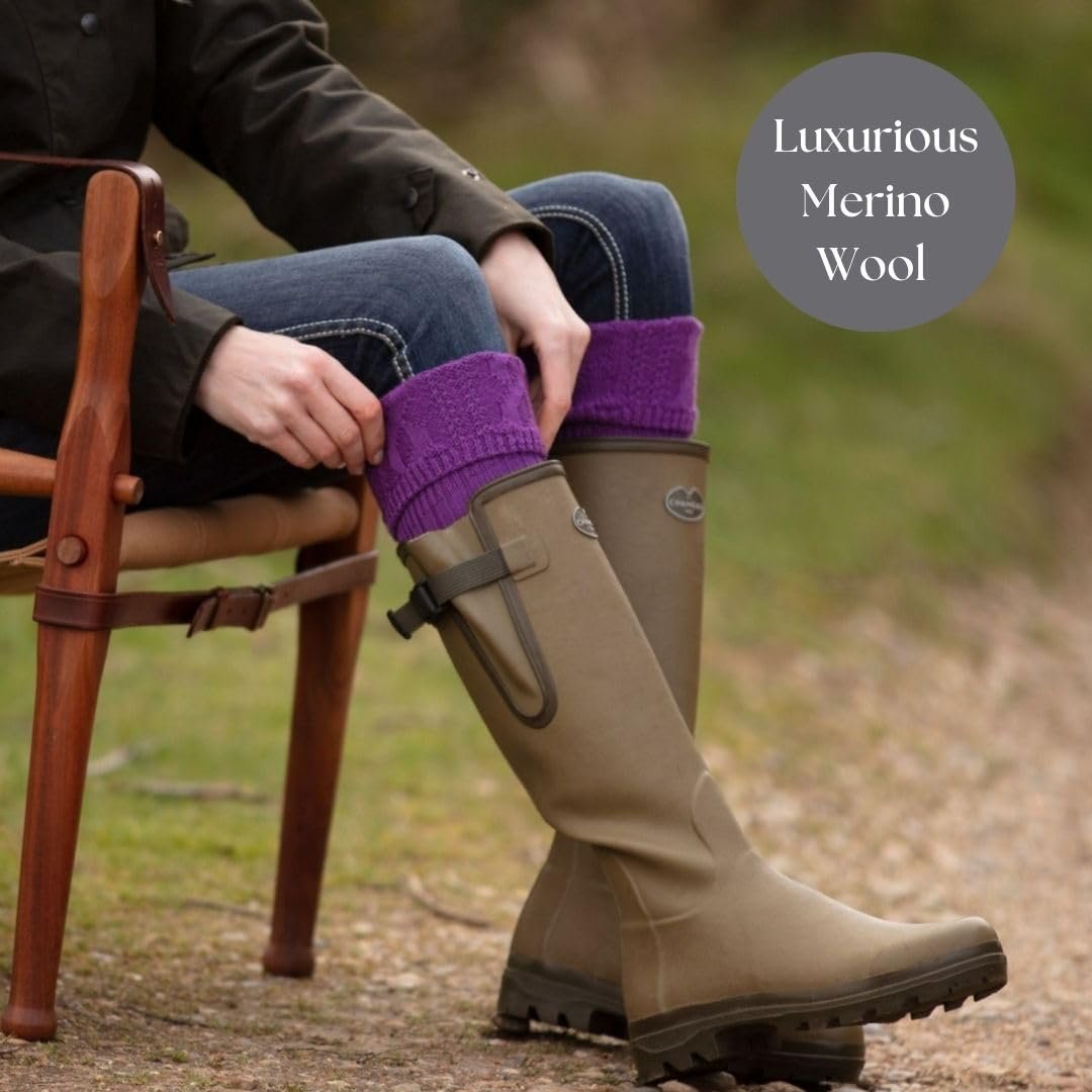 Высокие носки Glenmore для женщин, роскошная смесь мериносовой шерсти, для резиновых сапог, фото №4