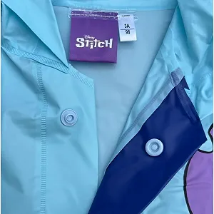 Дитяча дощова куртка CARTOON Stitch Disney, дощовик, пончо з капюшоном і застібкою на ґудзиках synthetic.ua - Фото 1