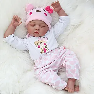 Лялька ZIYIUI Reborn Baby 22-дюймова 55 см Реалістична М'який Силікон Вінілі Спляча synthetic.ua - Фото 1