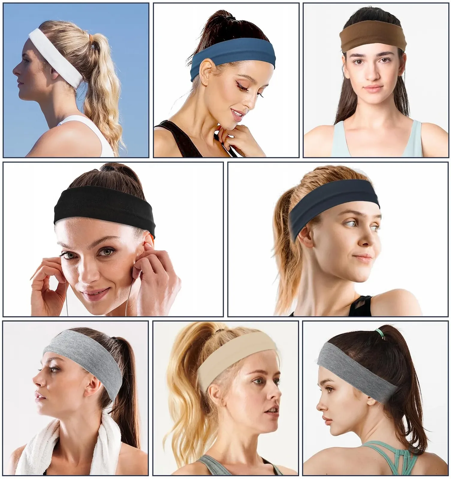 Набір з 8 жіночих пов'язок для волосся, фото №5