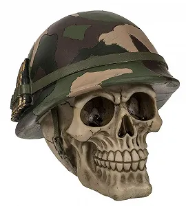 Скарбничка OOTB 78/5759 Череп у військовому шоломі полірезин synthetic.ua - Фото 1