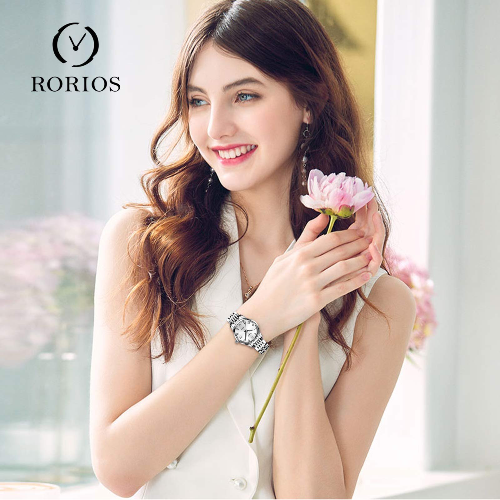 Жіночий Автоматичний Годинник Rorios Fashion Luminous зі сталевим ремінцем, водонепроникний, фото №2