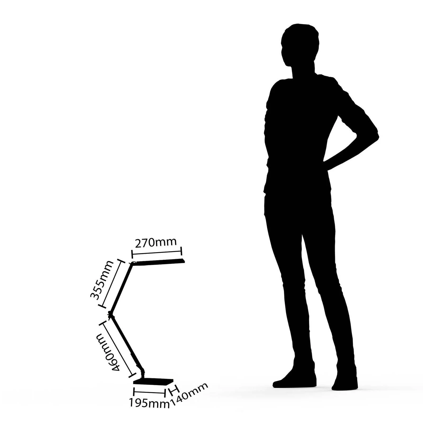 Настільна лампа Lindby Antisa LED регульована сучасна Чорний, фото №7