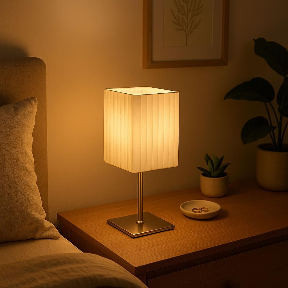 Настольная лампа GLOBO LIGHTING LED текстильная 3 Вт 250 лм 10 x 10 x 26 см Хром, фото №5