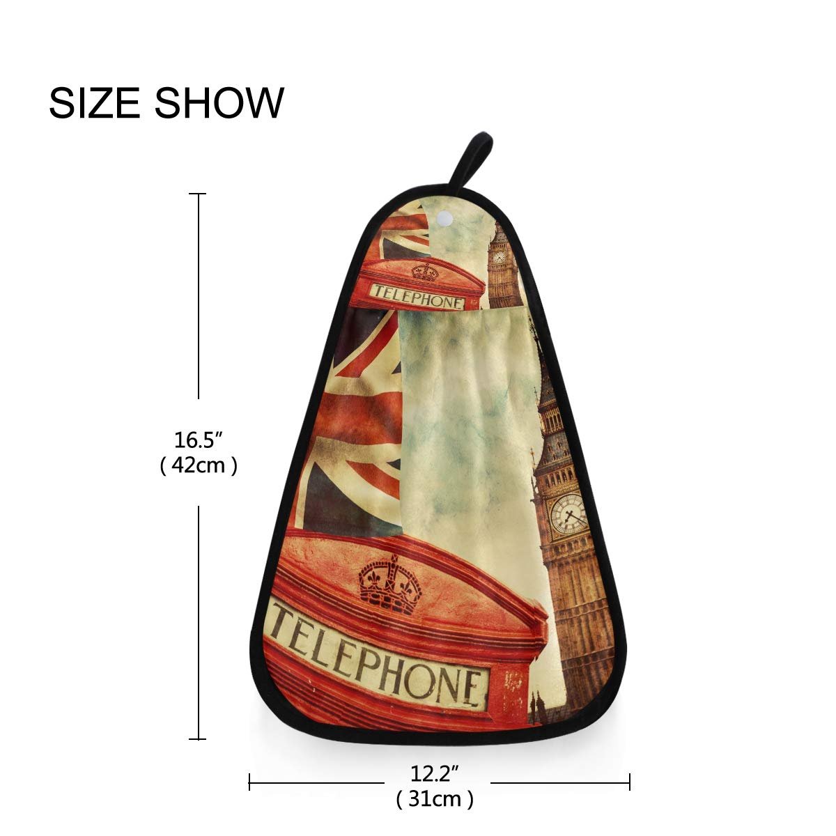 Рушник Vintage UK London Symbol Big Ben 42 x 31 см швидкосохнучий поглинаючий поліестер та бавовна, фото №6
