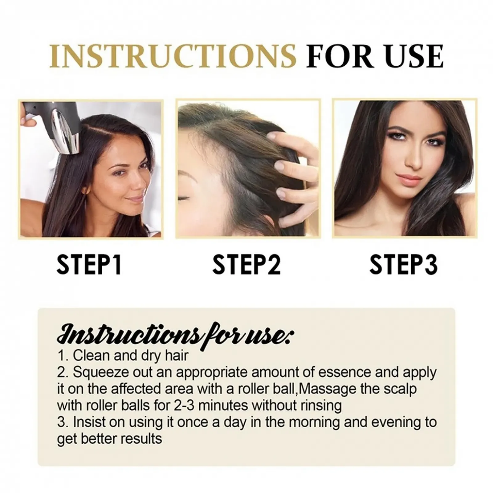 Есенція-ролик для росту волосся з біотином Biotin, сироватка для прискорення росту волосся (3 штуки), фото №9 Есенція-ролик для росту волосся з біотином Biotin, сироватка для прискорення росту волосся (3 штуки), фото №9