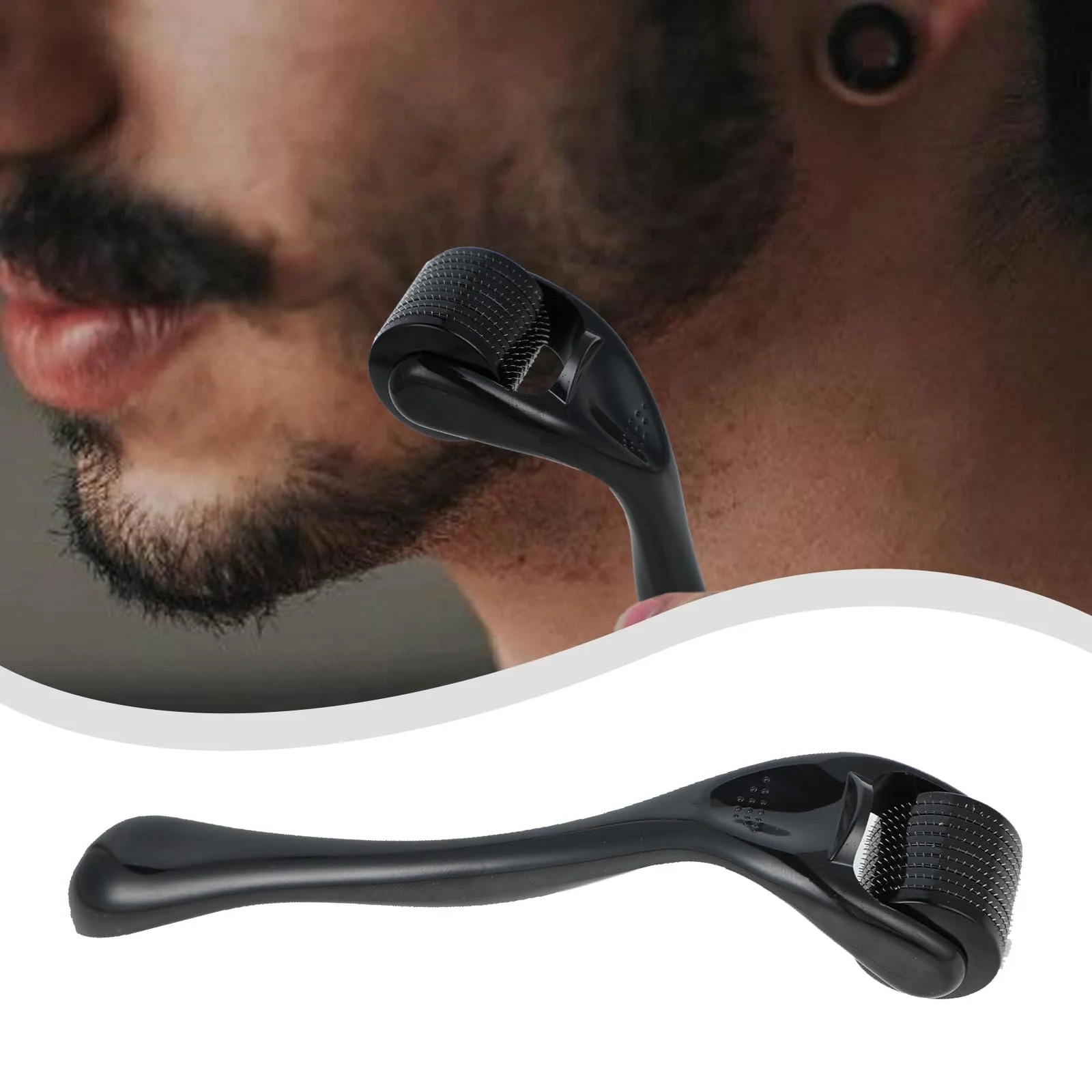 Ролик для бороди Salubohum для мікронідлінгу 0,5 мм, дерма-ролик з 540 мікроголками з нержавіючої сталі, фото №4