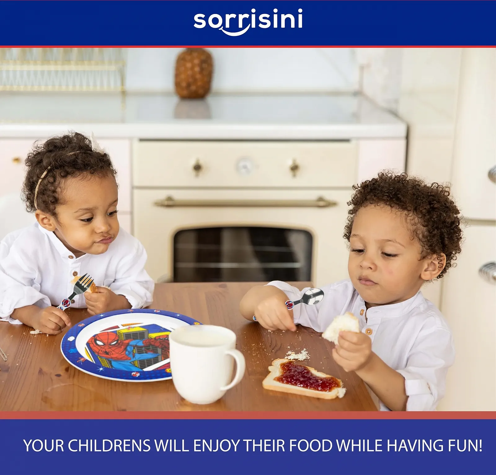 Набор детской посуды Sorrisini Spiderman, фото №7 Набор детской посуды Sorrisini Spiderman, фото №7