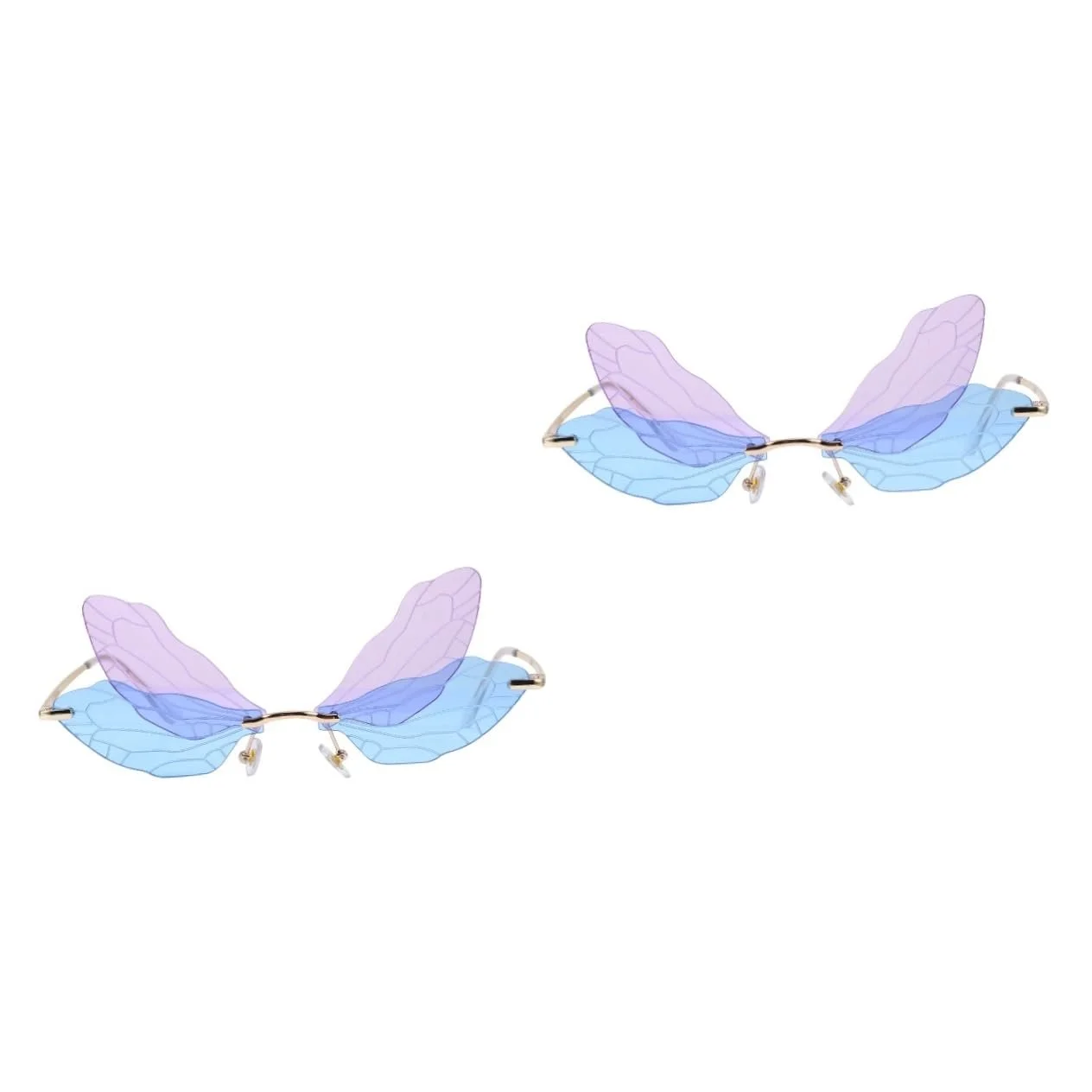 Очки VALICLUD с крыльями стрекозы, 2 пары, красные солнцезащитные, фото №1