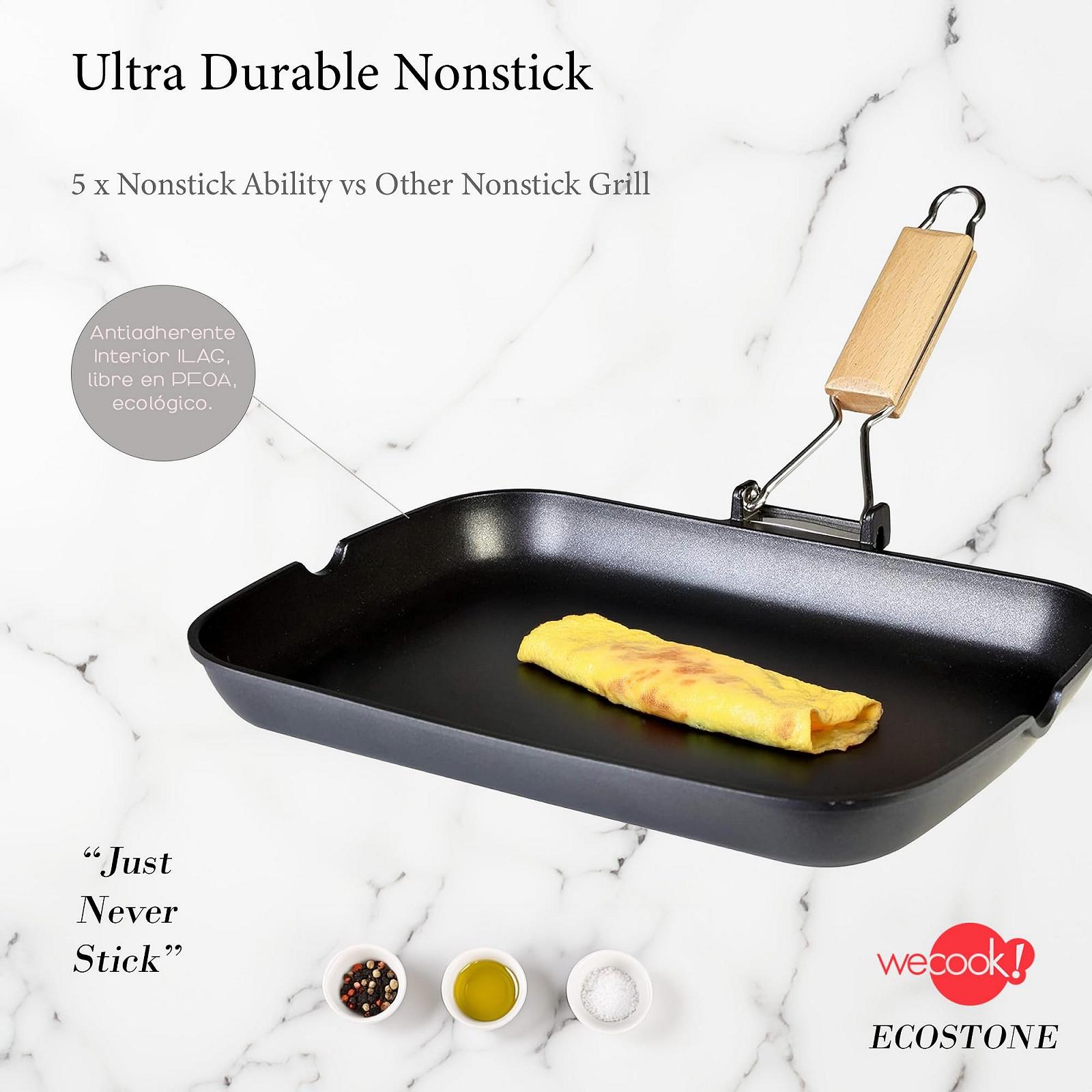 Сковорода-гриль WECOOK! Ecostone Індукційна хвиляста 34 x 24 см Литий алюміній 5 мм, фото №2