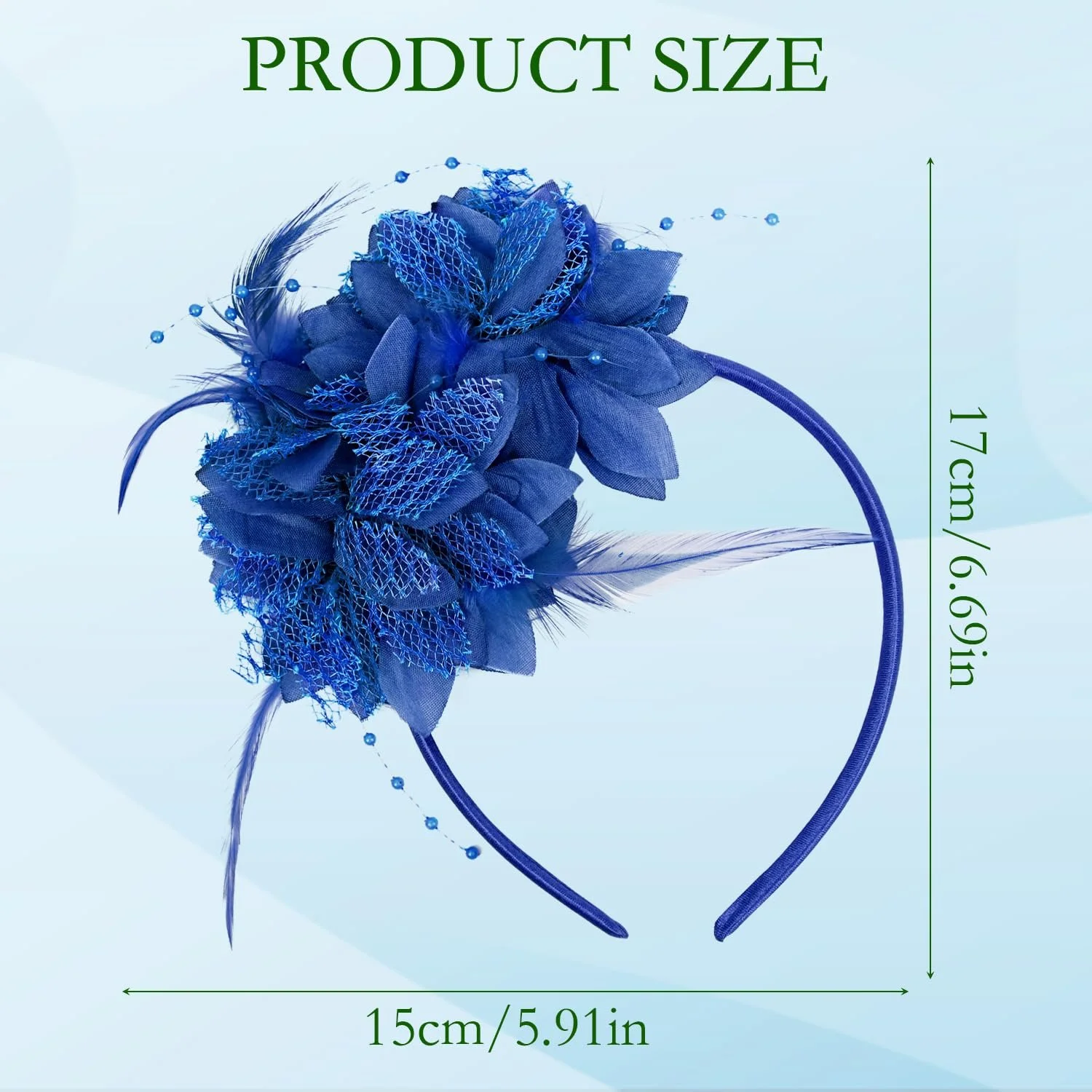 Обруч на голову с перьями в виде цветов, фото №2 Обруч на голову с перьями в виде цветов, фото №2